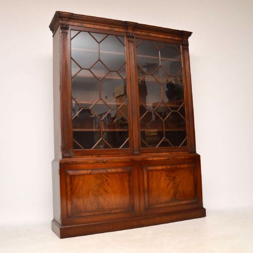 Antique Mahogany Astral Glazed Bookcase