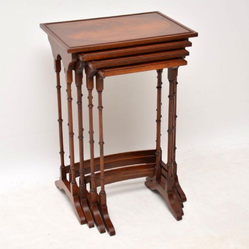Antique Regency Style Mahogany Nest of Four Tables