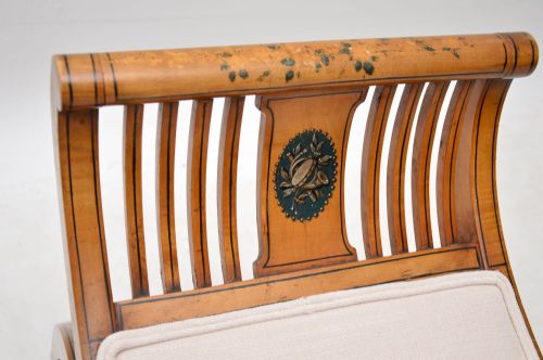 fig 3. Antique Painted Satinwood Gondola Stool by Druce & Co