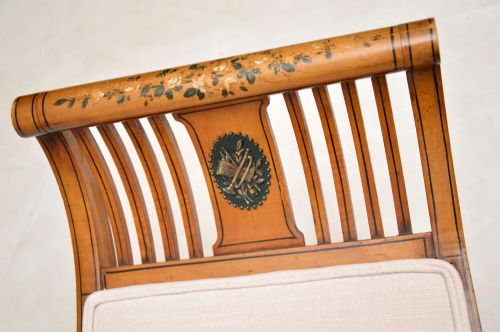 fig 2. Antique Painted Satinwood Gondola Stool by Druce & Co