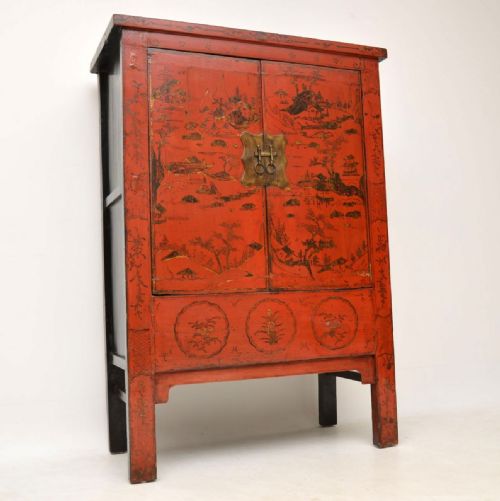 Antique Chinese Lacquered Wedding Cabinet