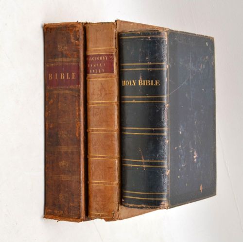 fig 1. Set of Three Very Large Antique Holy Bibles 1778 , 1813 & 1844