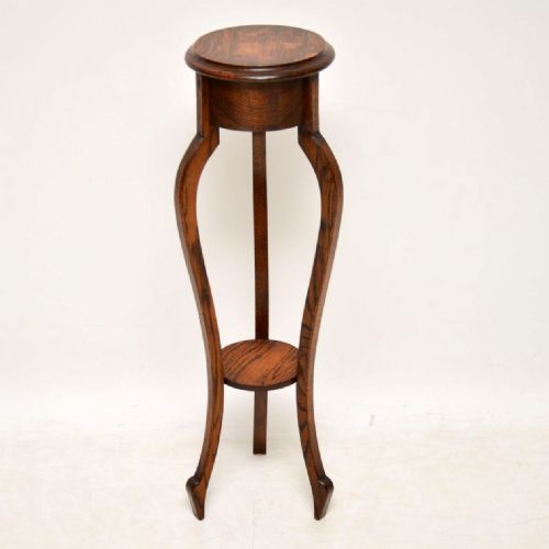 Antique Oak Jardiniere Side Table