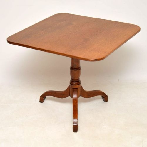 Antique George III Golden Oak Tilt Top Table