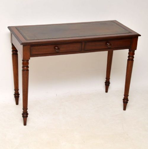 Antique Victorian Mahogany Leather Top Writing Table