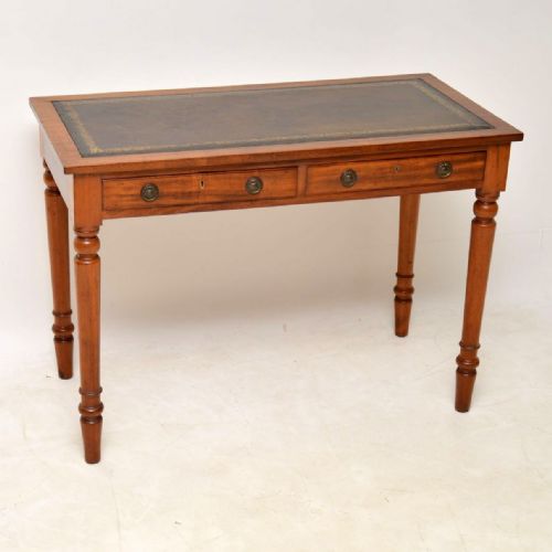 Antique Victorian Mahogany Leather Top Writing Table