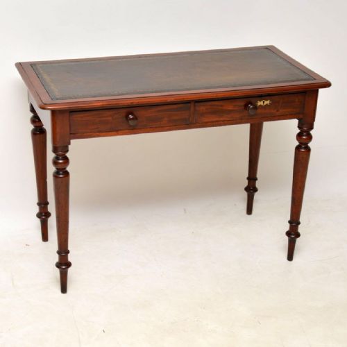 Antique Victorian Mahogany Leather Top Writing Table