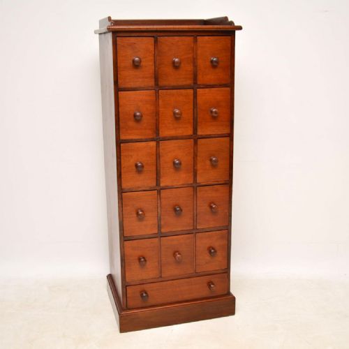 Large Antique Victorian Mahogany Apothecary Chest of Drawers