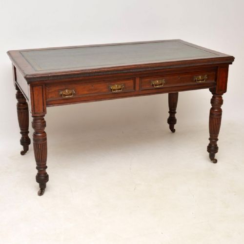 Large Antique Victorian Mahogany Writing Table