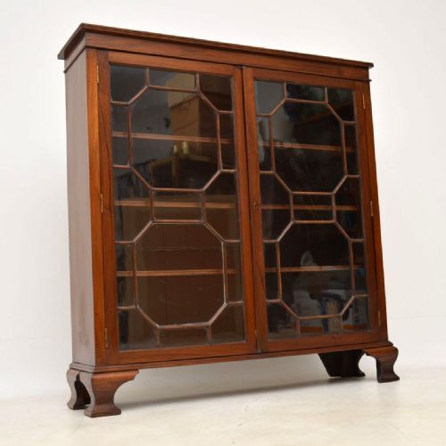 Antique Edwardian Mahogany Two Door Bookcase