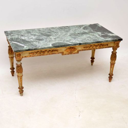 Antique French Marble Top Coffee Table