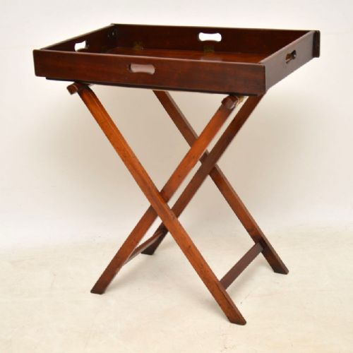 Antique Mahogany Tray Top Butlers Stand