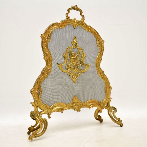 Antique French Gilt Bronze Fire Screen