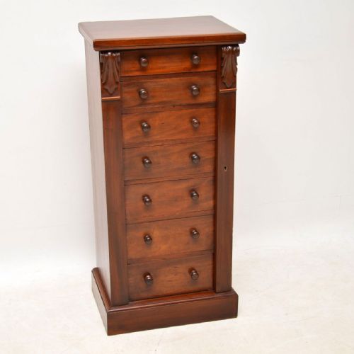 Antique Victorian Mahogany Wellington Chest of Drawers