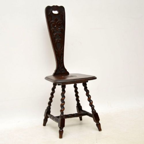 Antique Victorian Welsh Oak Spinning Chair