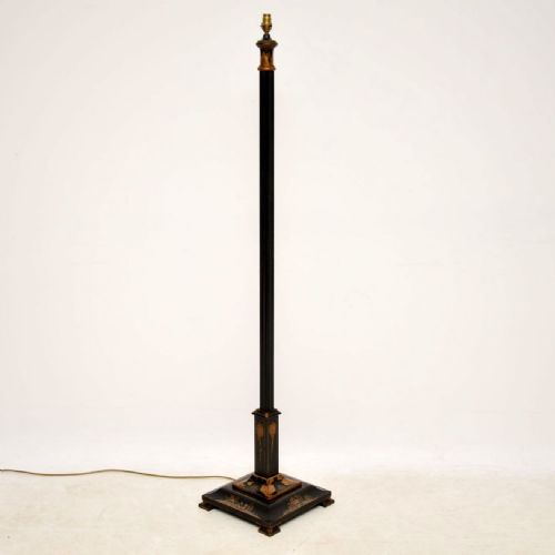 Antique Lacquered Chinoiserie Lamp Stand
