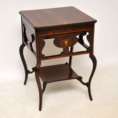 Antique Victorian Inlaid Rosewood Occasional Table