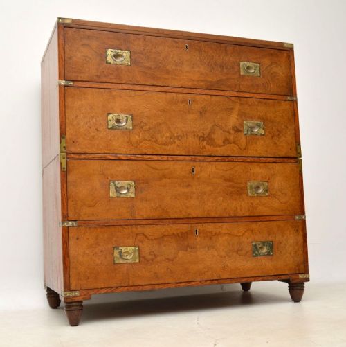 Antique Pollard Oak Military Campaign Chest of Drawers