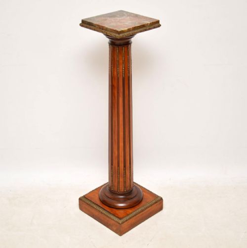Antique Marble Top Pedestal Column