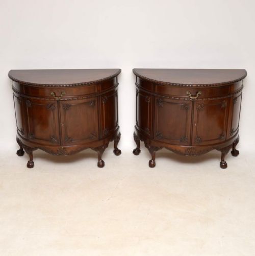 Pair of Antique Chippendale Style Mahogany Cabinets