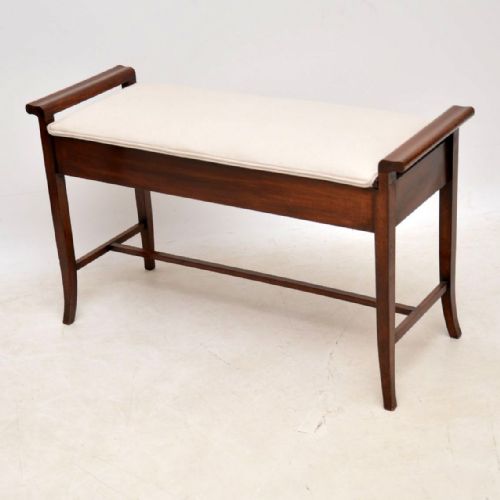Antique Edwardian Mahogany Duet Stool