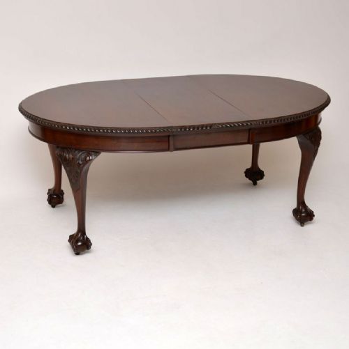 fig 1. Antique Mahogany Chippendale Style Dining Table & Six Chairs