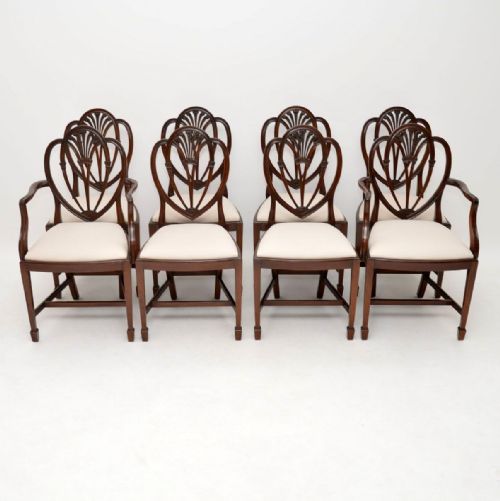 Set of 8 Antique Georgian Style Mahogany Dining Chairs