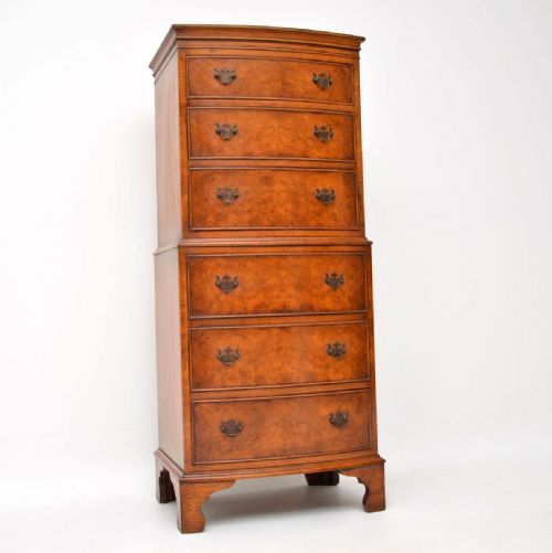 Antique Burr Walnut Chest on Chest