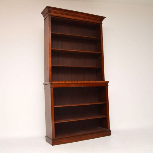 Antique Early Victorian Mahogany Open Bookcase