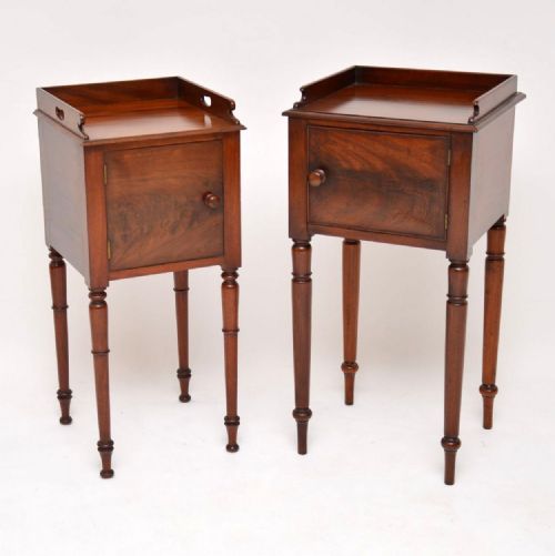 Matched Pair of Antique Victorian Mahogany Side Cabinets