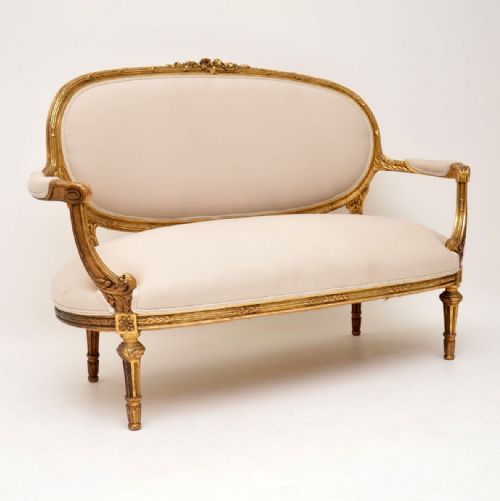 Antique French Gilt Wood Sofa