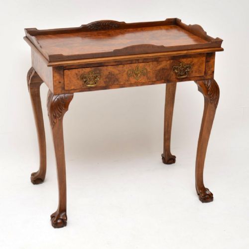 Antique Burr Walnut Tray Top Side Table