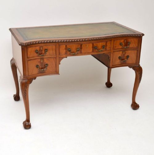 Antique Mahogany Leather Top Desk