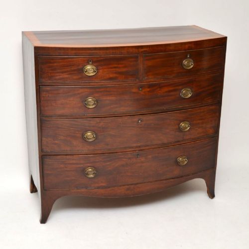 Antique George III Mahogany Bow Fronted Chest of Drawers