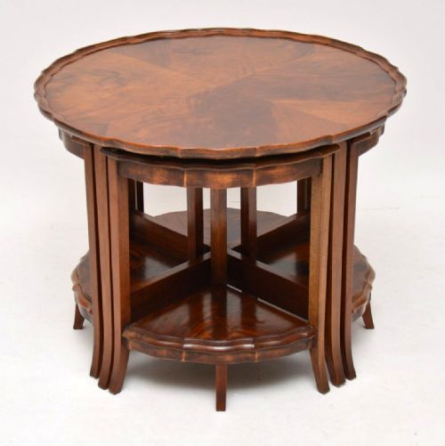Set of Five Antique Mahogany Coffee Table Nest Combination