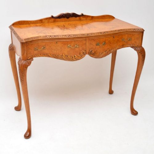 Antique Queen Anne Style Burr Walnut Server Table