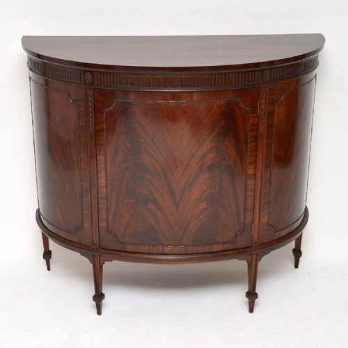 Antique Edwardian Mahogany Bow Front Cabinet