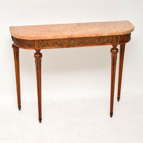 Antique French Marble Top Console Table
