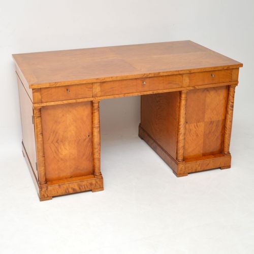 Antique Swedish Satin Birch Desk
