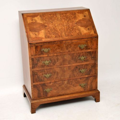 Antique Burr Walnut Writing Bureau