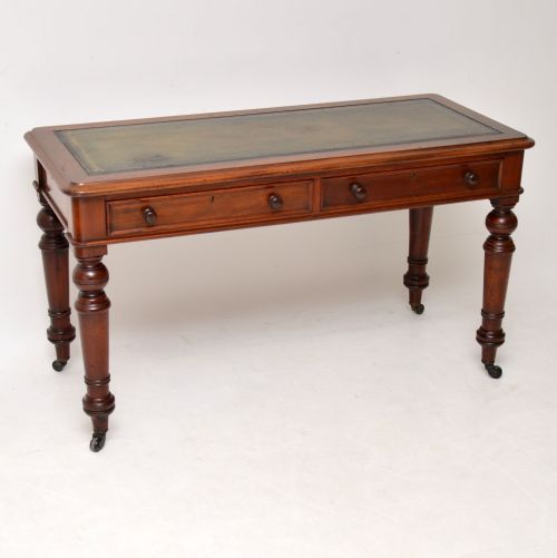 Antique Victorian Mahogany Leather Top Writing Table