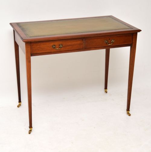 Antique Mahogany Leather Top Writing Table