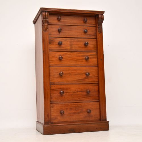 Antique Victorian Mahogany Wellington Chest of Drawers