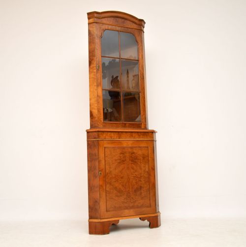 Antique Burr Walnut Corner Cabinet