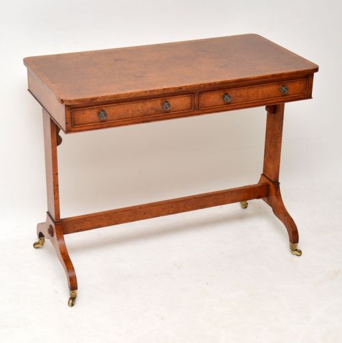 Antique Regency Style Burr Elm Writing Table