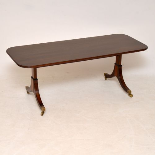 Large Antique Regency Style Mahogany Coffee Table