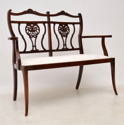 Antique Mahogany Two Seater Settee