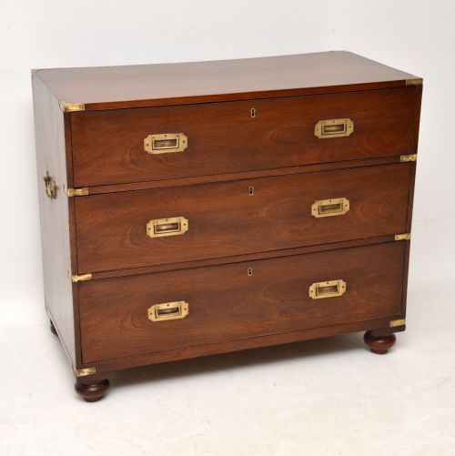 Antique Mahogany Military Campaign Chest of Drawers