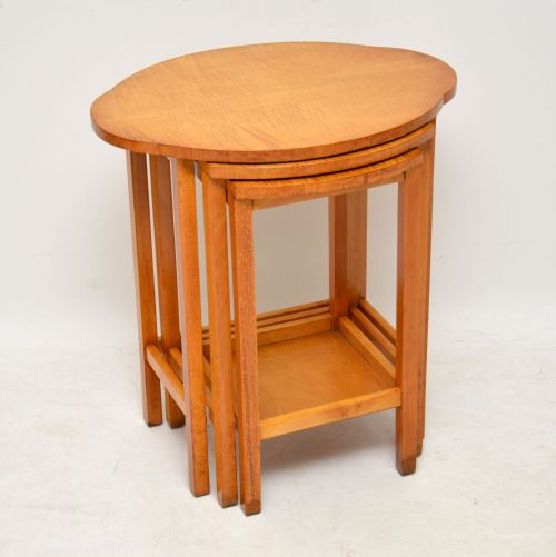 Art Deco Satin Wood Nest of Three Tables