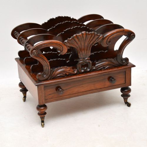 Antique Late Regency Rosewood Canterbury